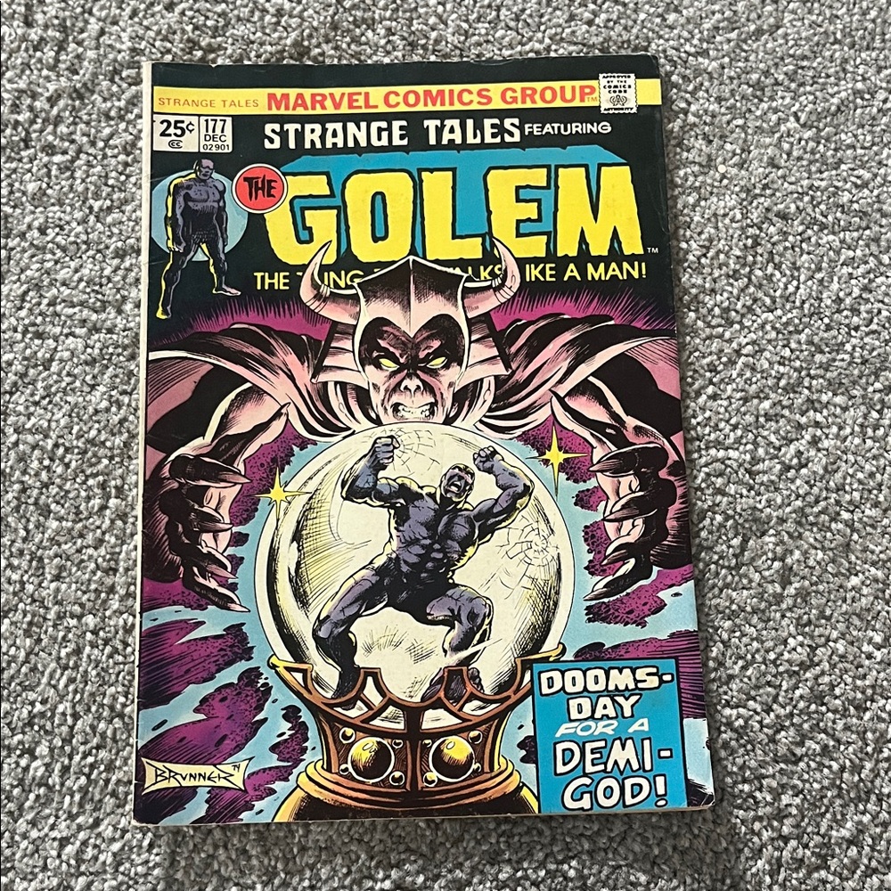 Marvel Strange Tales Comic - The Golem Cover with Purple and Yellow